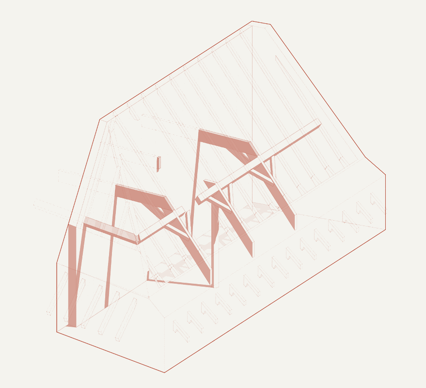 Levant 15 — cutaway axonometric drawing