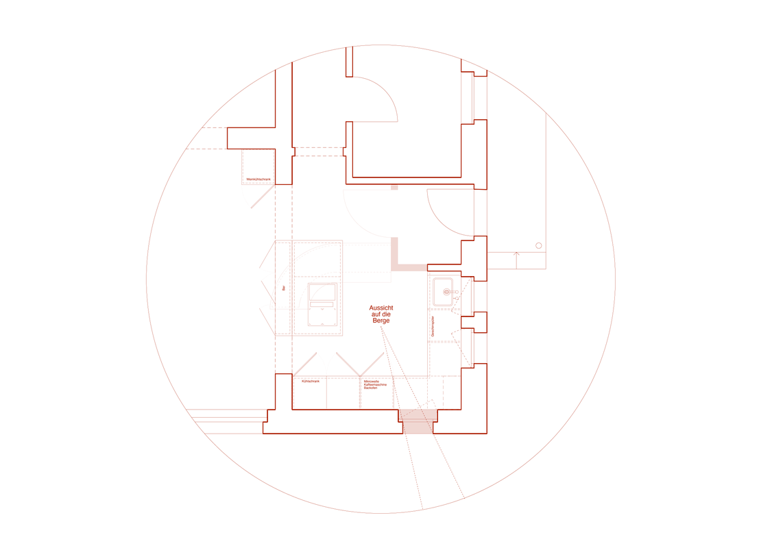 Sonnenstube — circular kitchen plan drawing